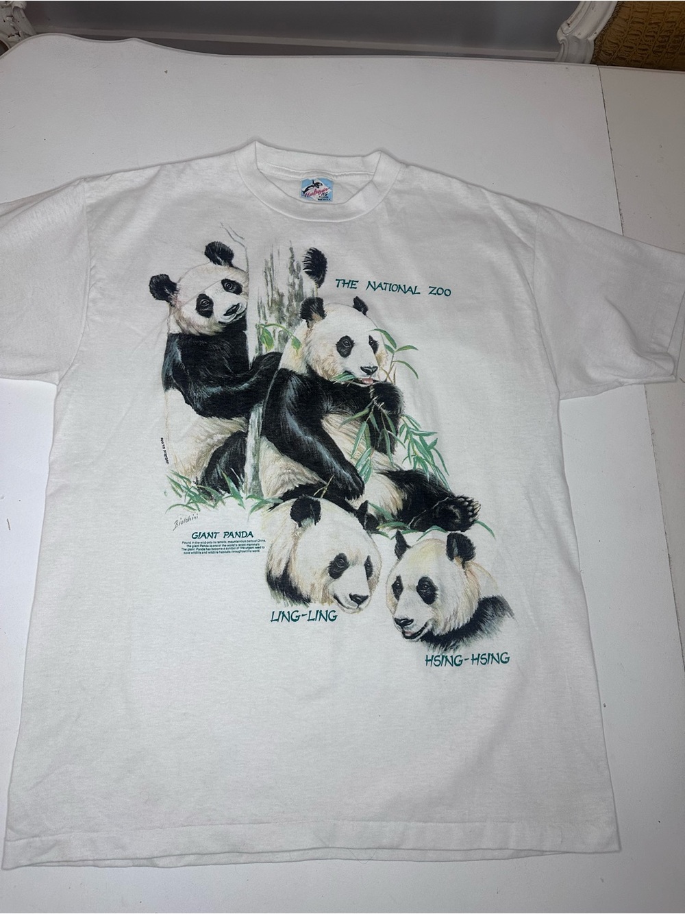Vintage 90s The National Zoo Giant Panda T-Shirt XL Ling-Ling Hsing-Hsing USA Ma